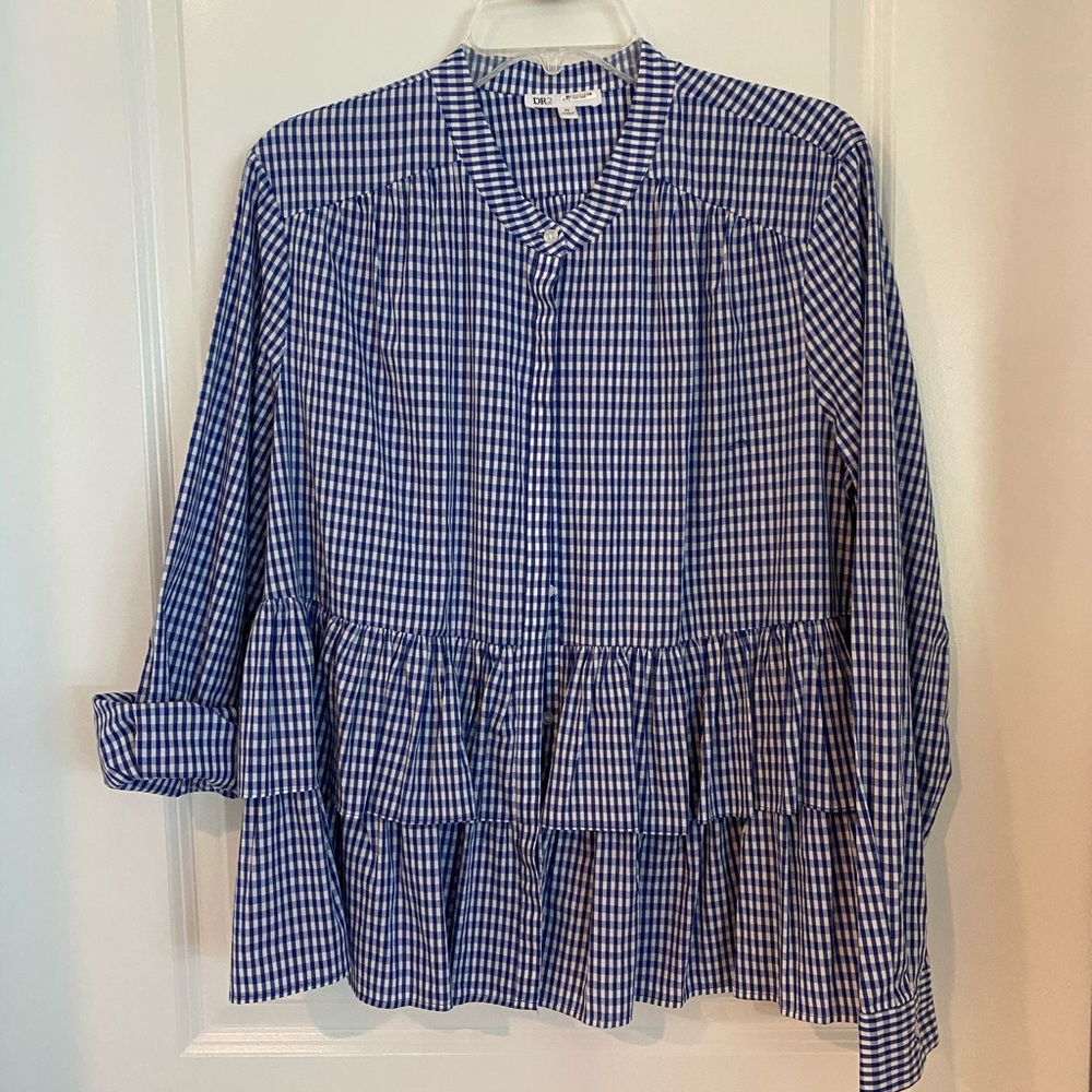 Blouse with interesting ruffle detail- brand new